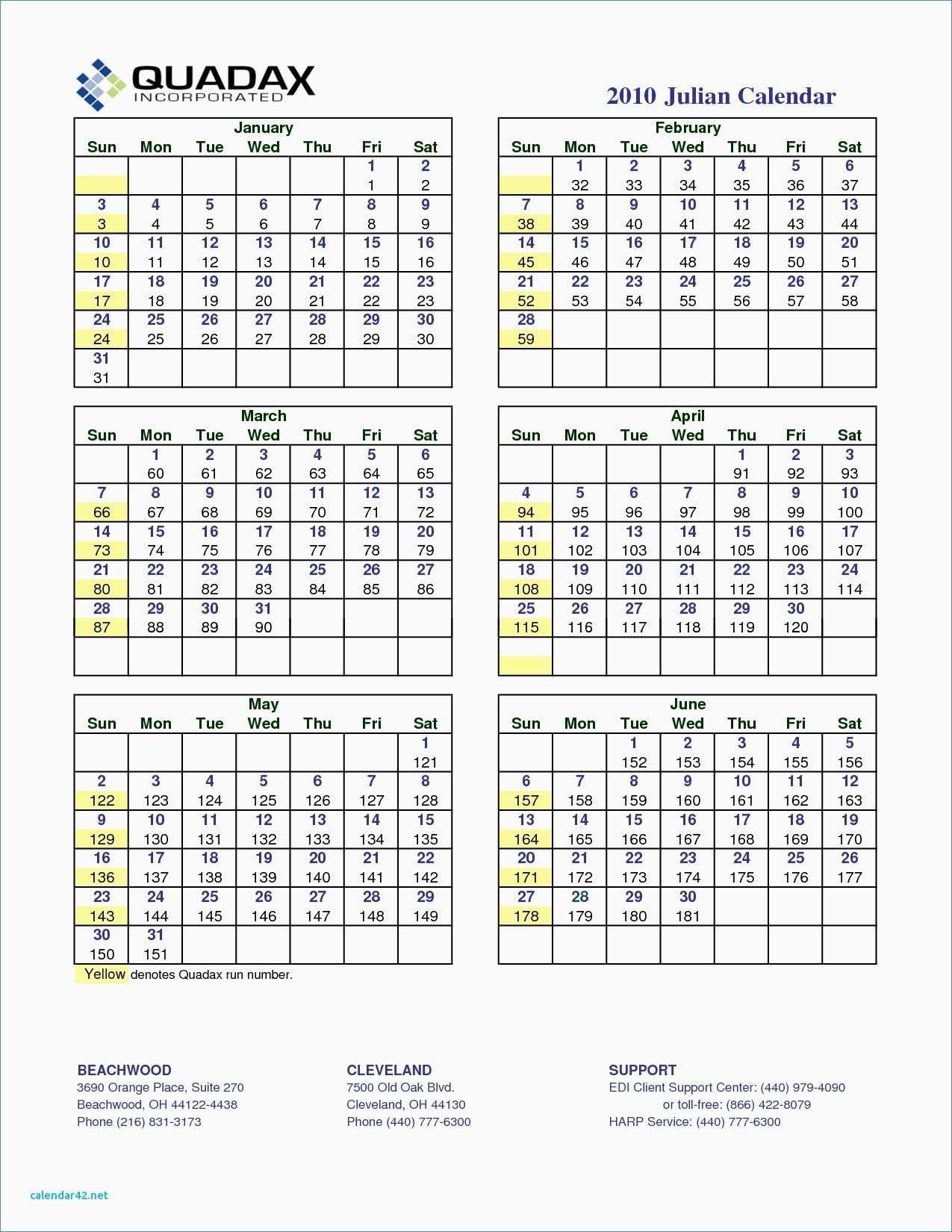 Quadax Julian Calendar 2020 Printable | Free Printable