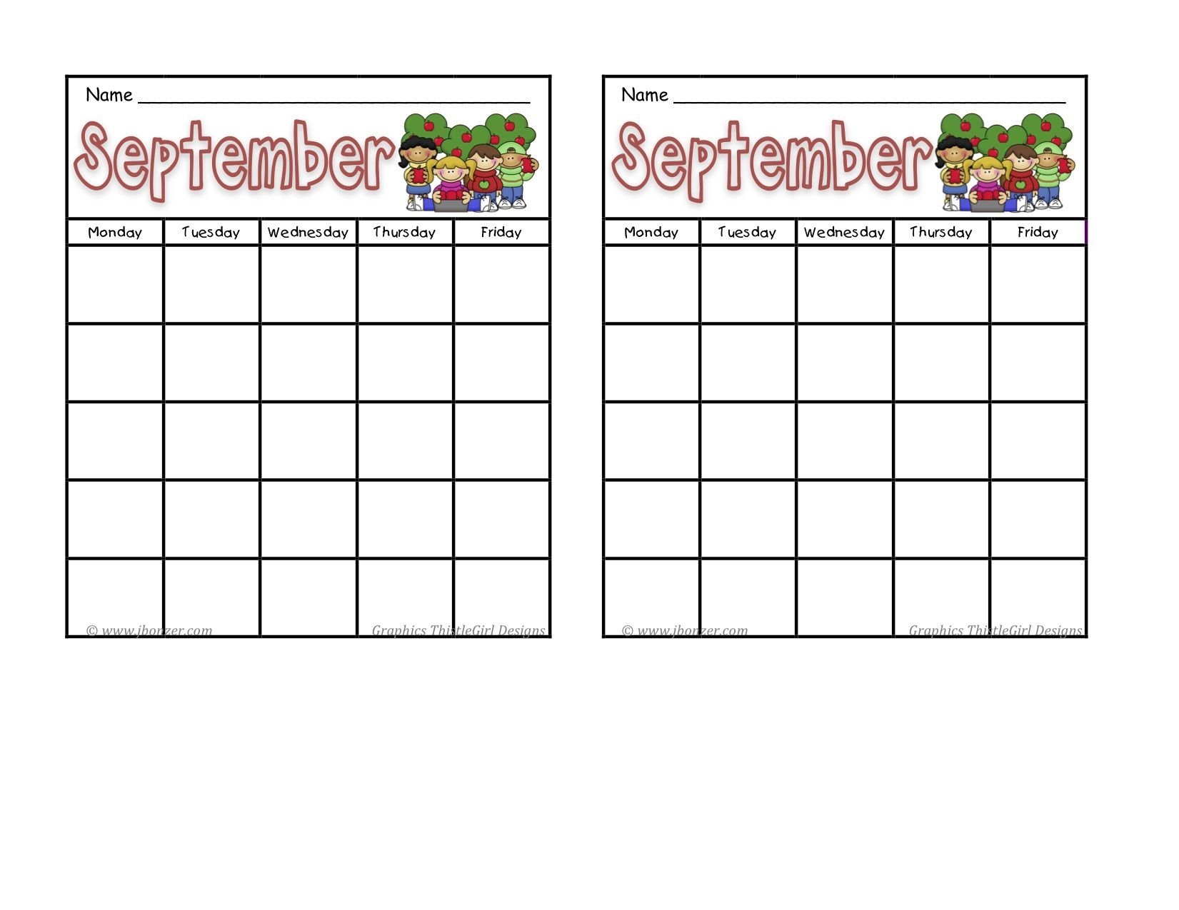september | classroom calendar, preschool calendar