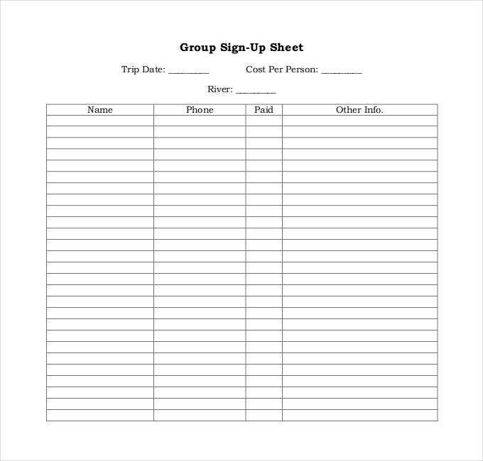 sign up sheets 58 free word, excel, pdf documents