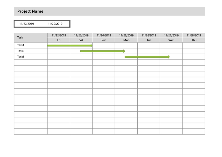 Simple Gantt Chart Template With Excel | Free Download