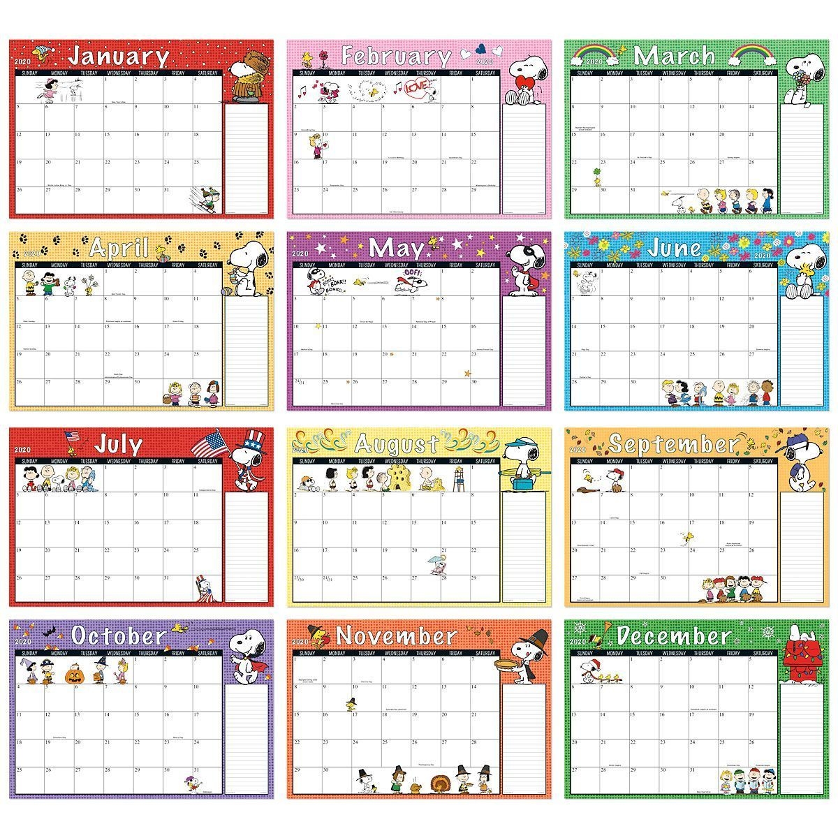 snoopy calendar 2021 printable | 2021 printable calendars