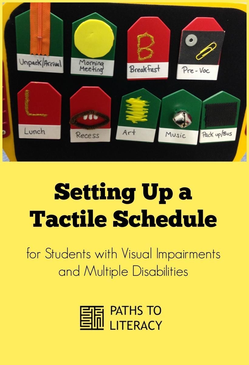 tactile schedule for students with visual impairments and