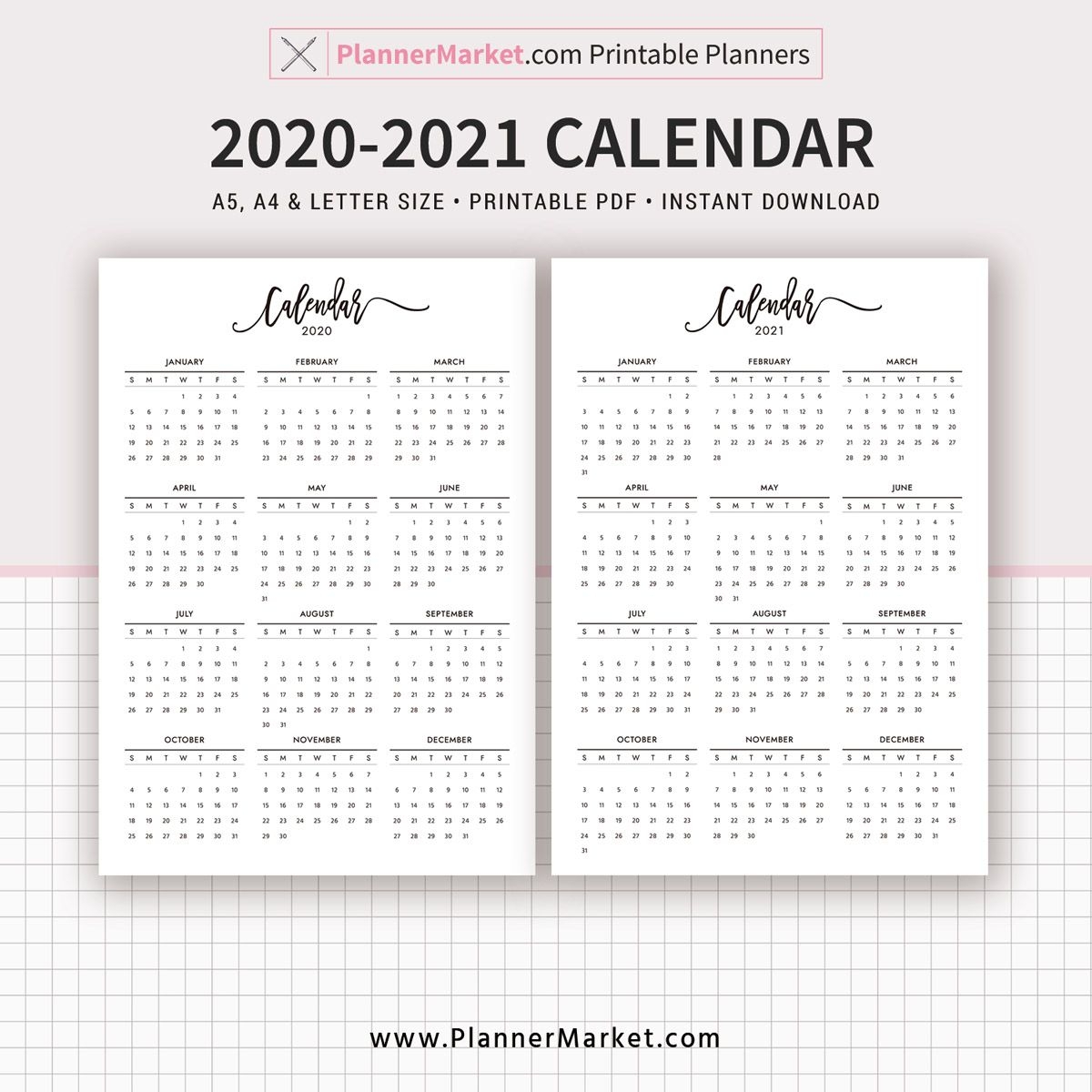 Take Year At A Glance Calendar For Printing 2020