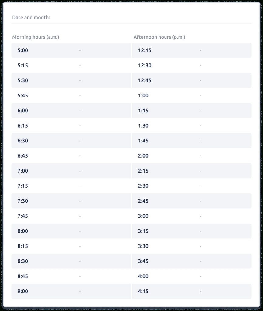 time blocking planner templates (15 minute, daily, weekly