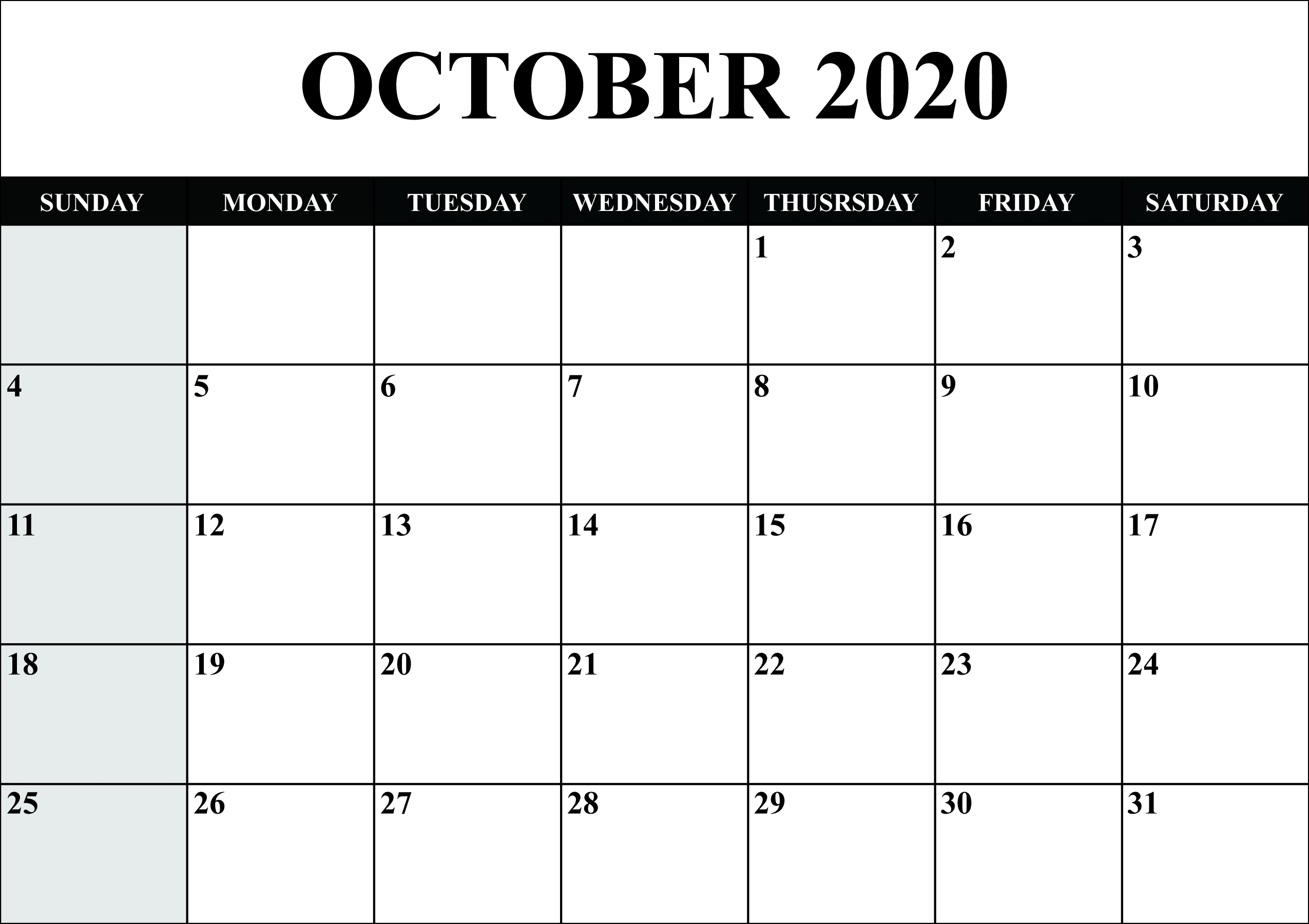 vertex 2020 calendars monday through sunday | calendar