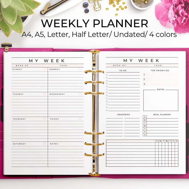 Week At A Glance Planner Free Printable