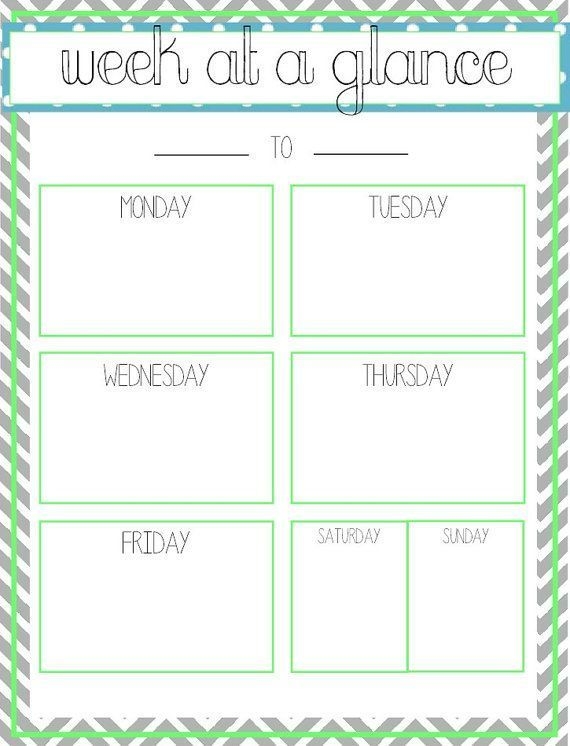 week at a glance template excel yahoo search results