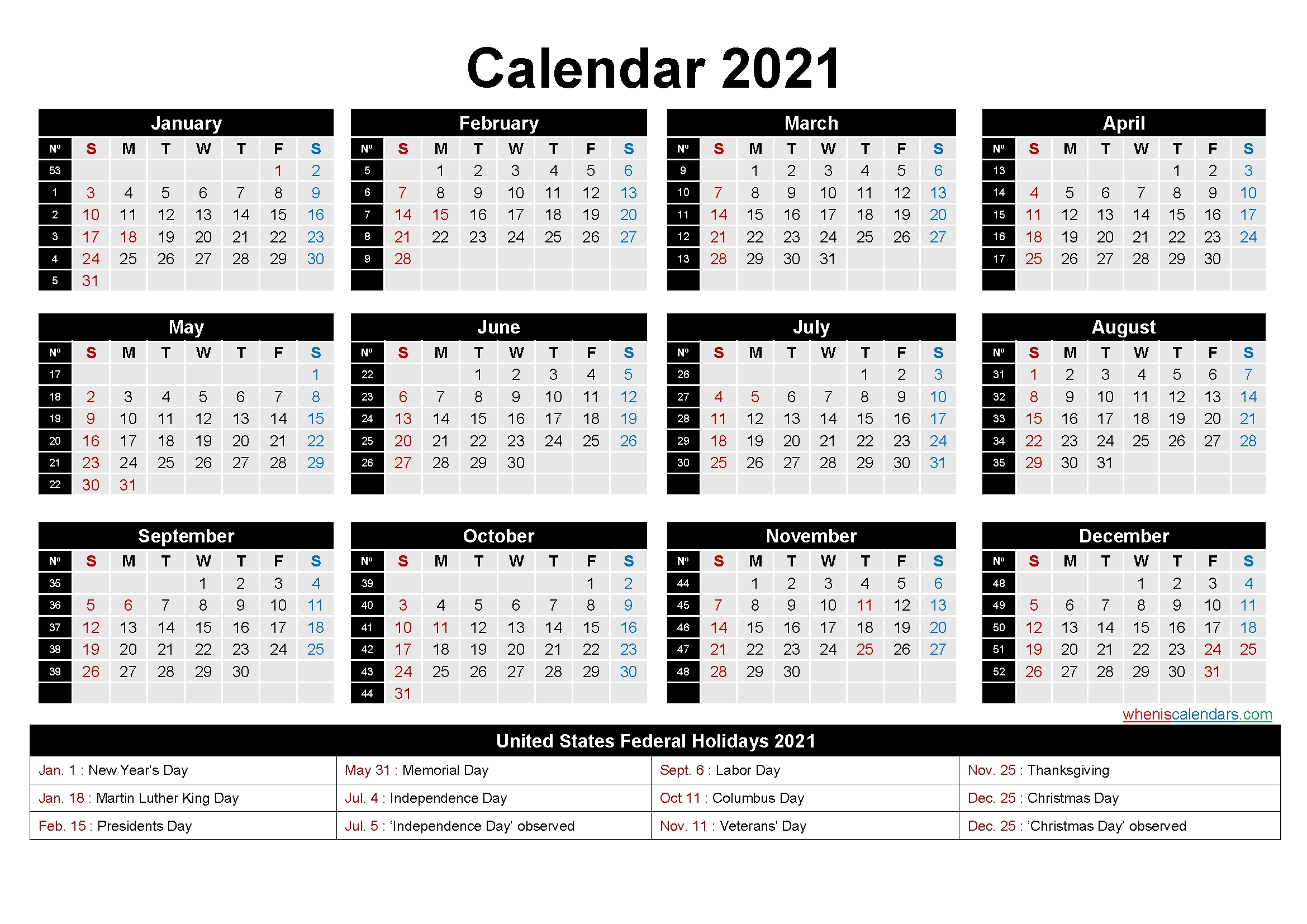 week calendar 2021 pdf | month calendar printable