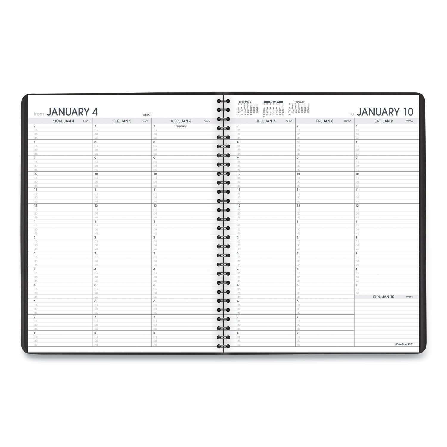 weekly appointment book, 11 x 8 25, black, 2021 2022