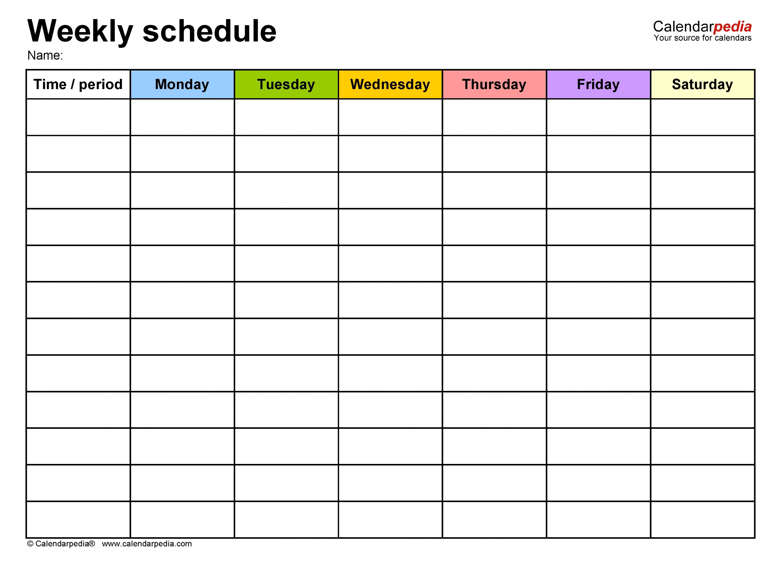 Weekly Calendar Printable Monday To Sunday | Calendar