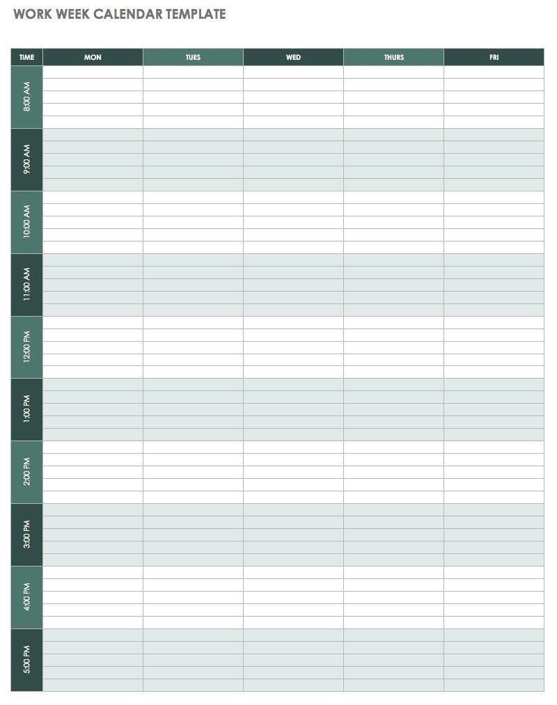 weekly calendar template excel | free weekly calendar