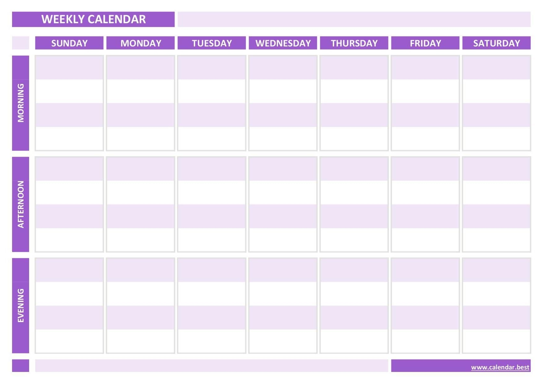 weekly calendar, weekly schedule calendar best