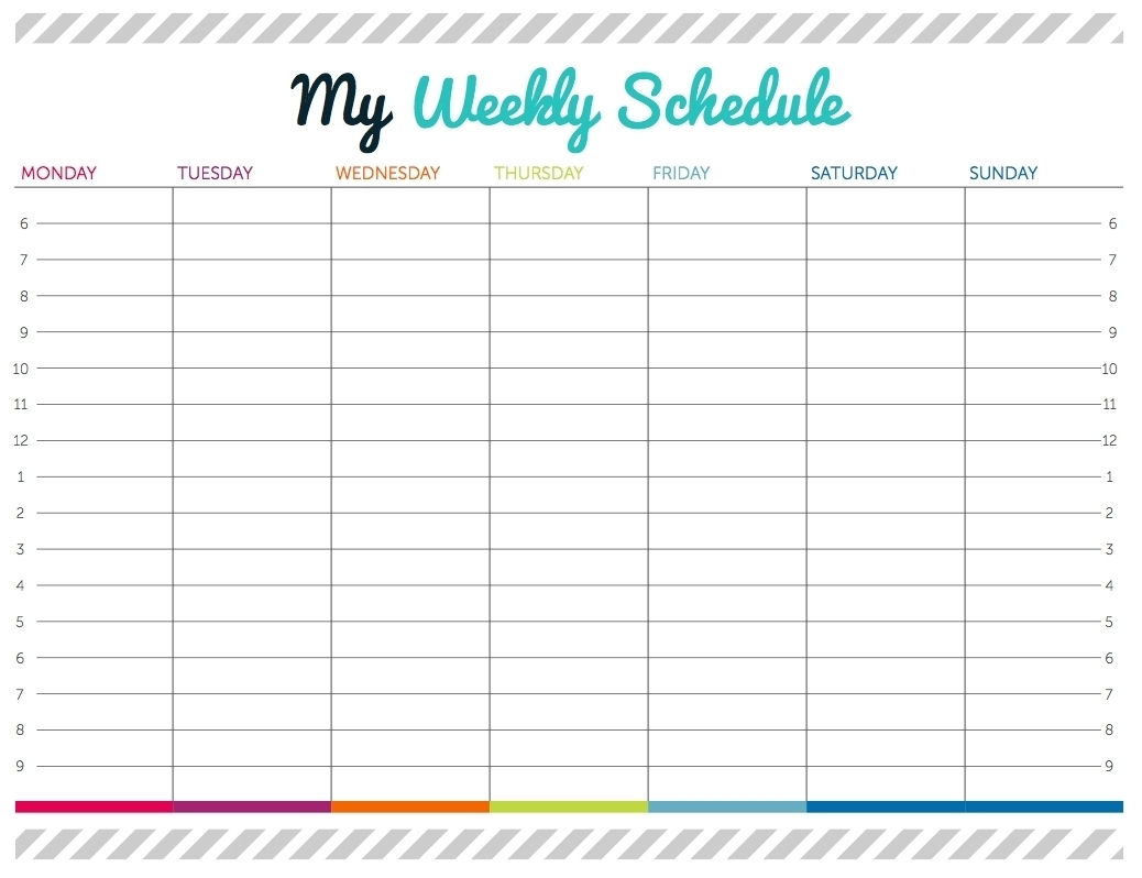 Weekly Calendar With Time Slots Template Calendar