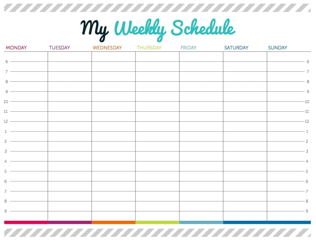 weekly calendar with time slots template calendar