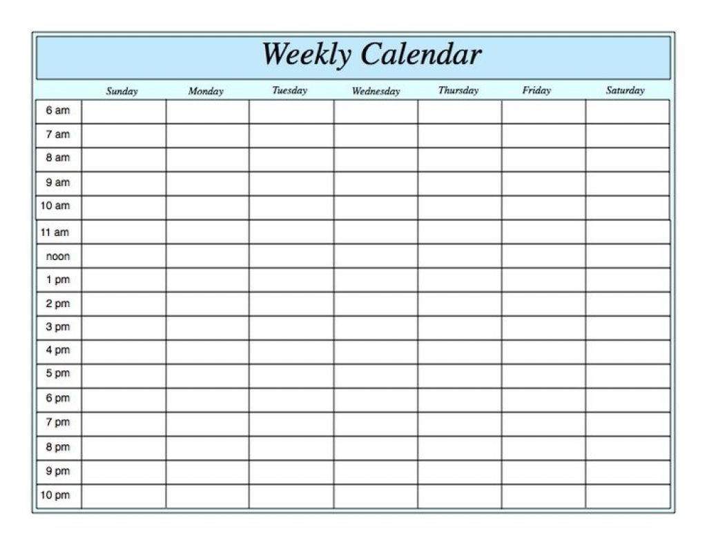 Weekly Calendar With Time Slots Template | Calendar