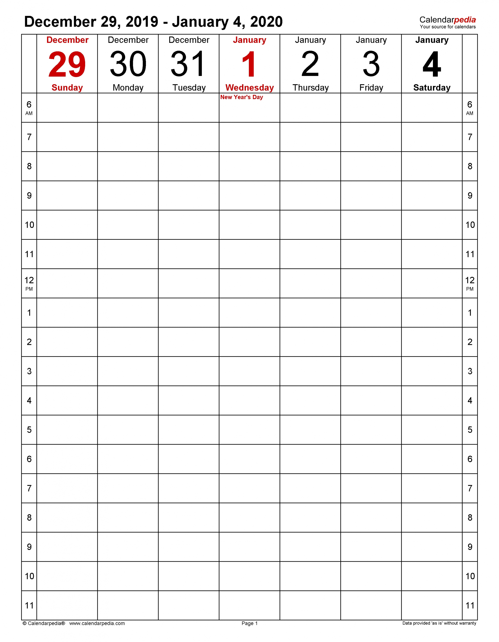 weekly calendars 2020 for pdf 12 free printable templates