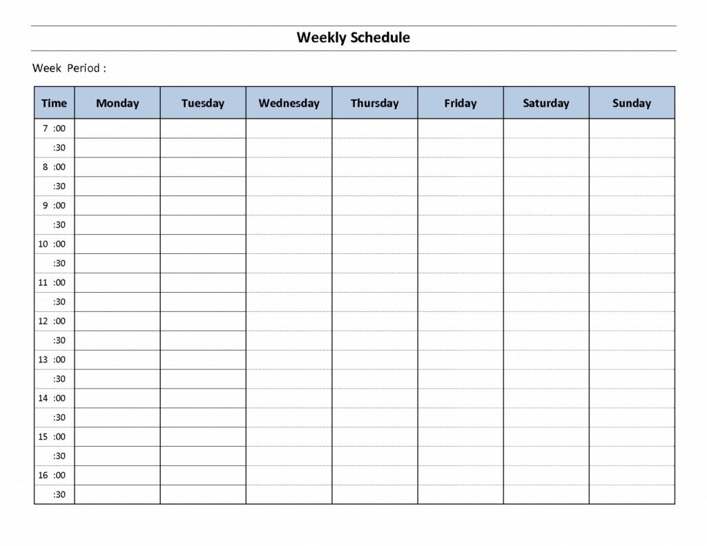 weekly planner with time slots word template calendar