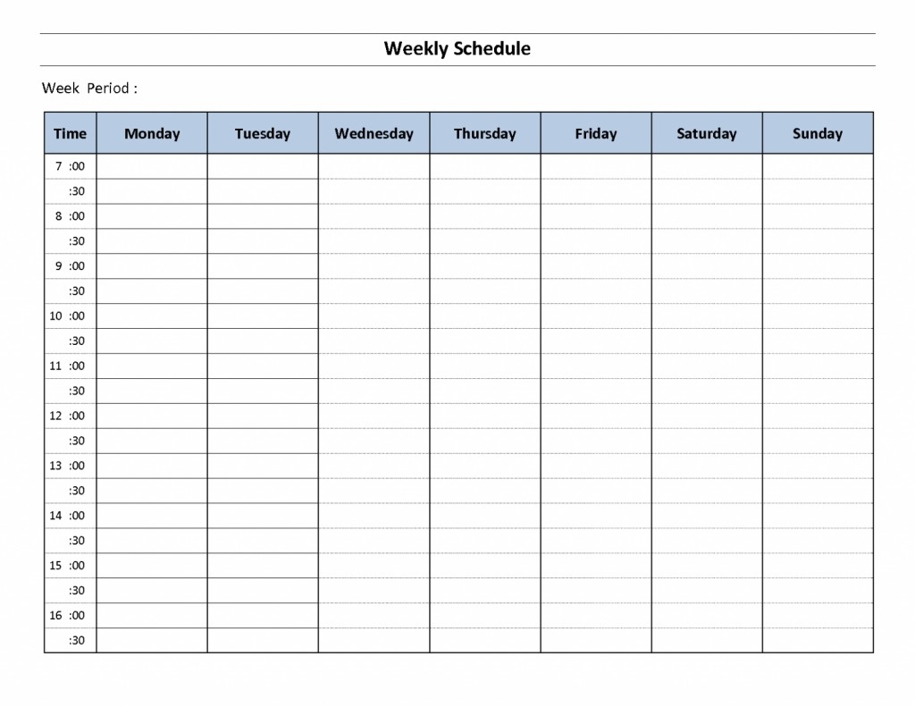 Weekly Planner With Time Slots Word Template Calendar