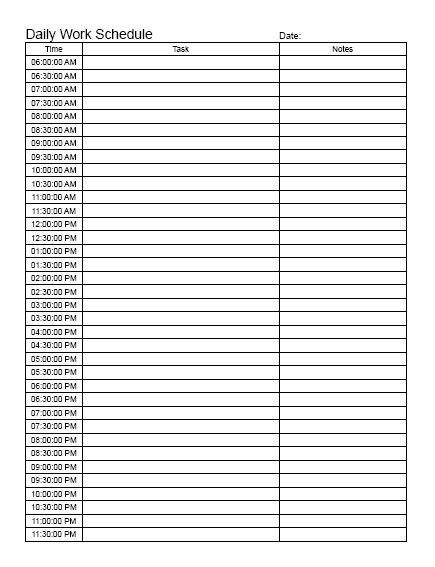 weekly schedule template 5 minutes seven things you need