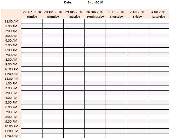 Weekly Schedule Template In Excel | Get Digital Help