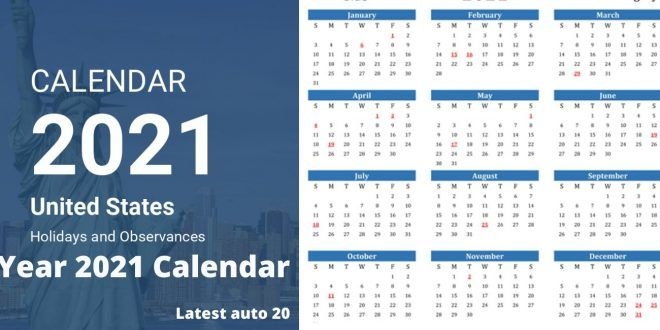 year 2021 calendar