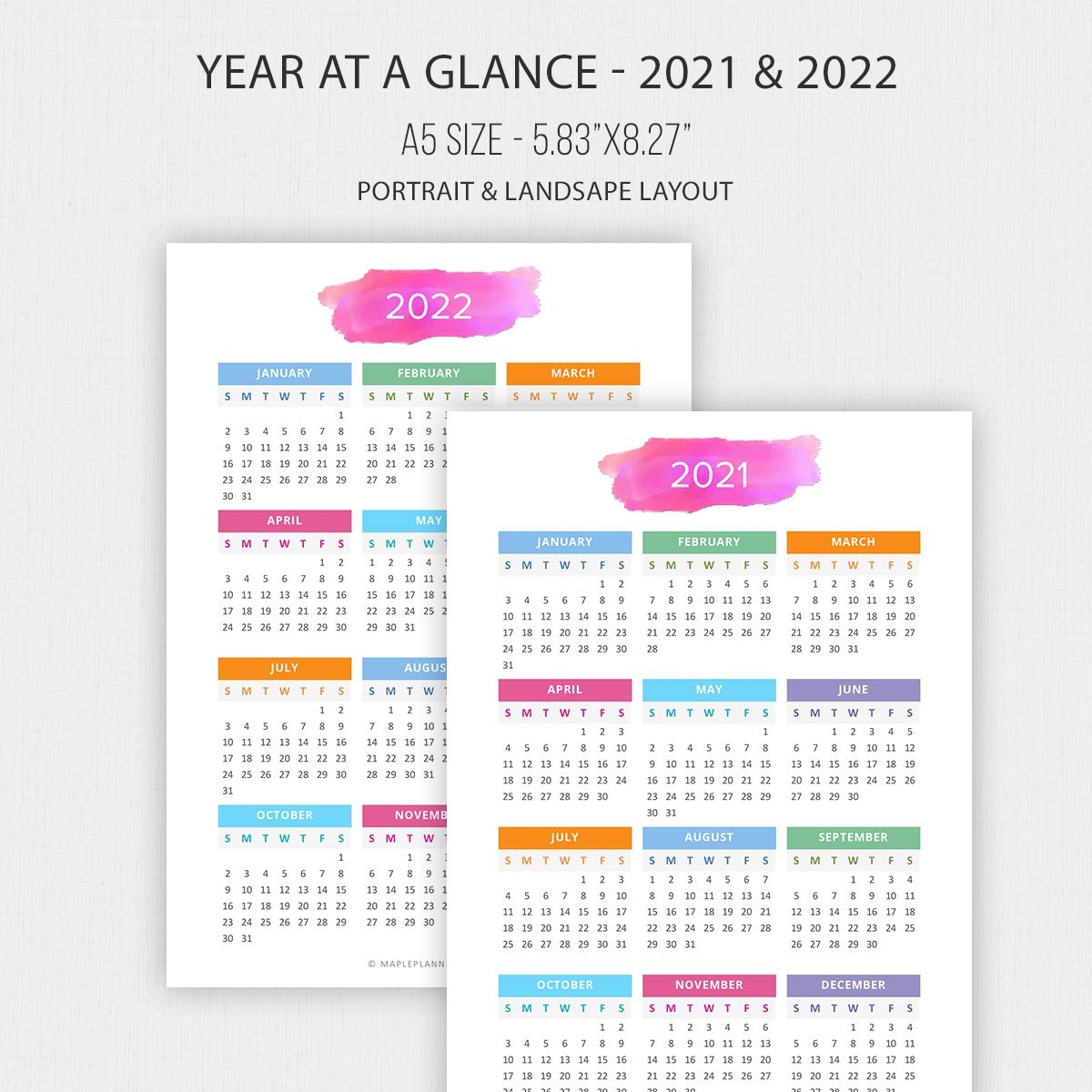 year at a glance calendar 2021