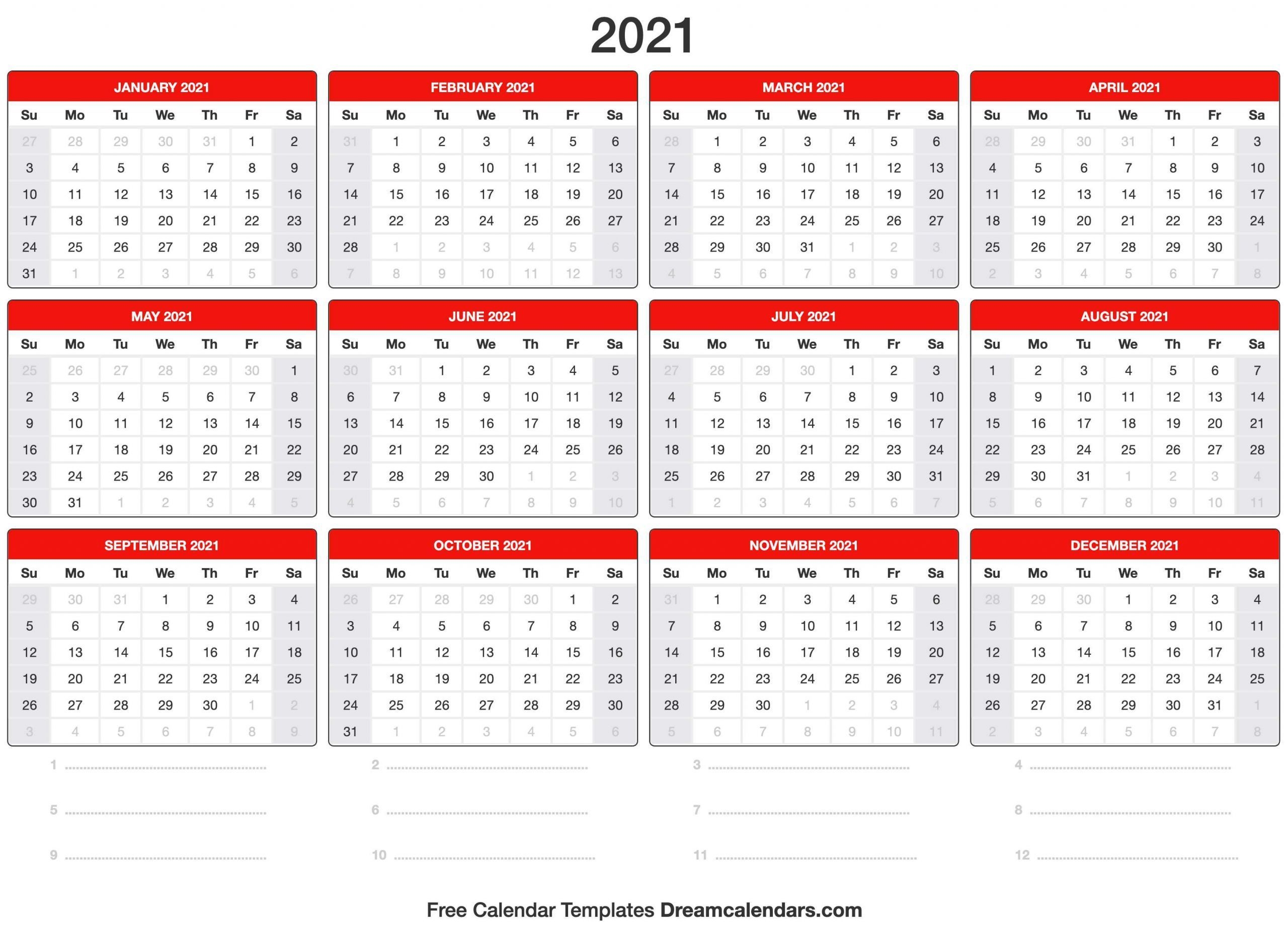 20 Microsoft Excel 2021 Calendar Template Excel Free