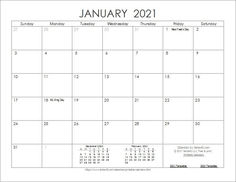 20 monthly calendar 2021 free download printable