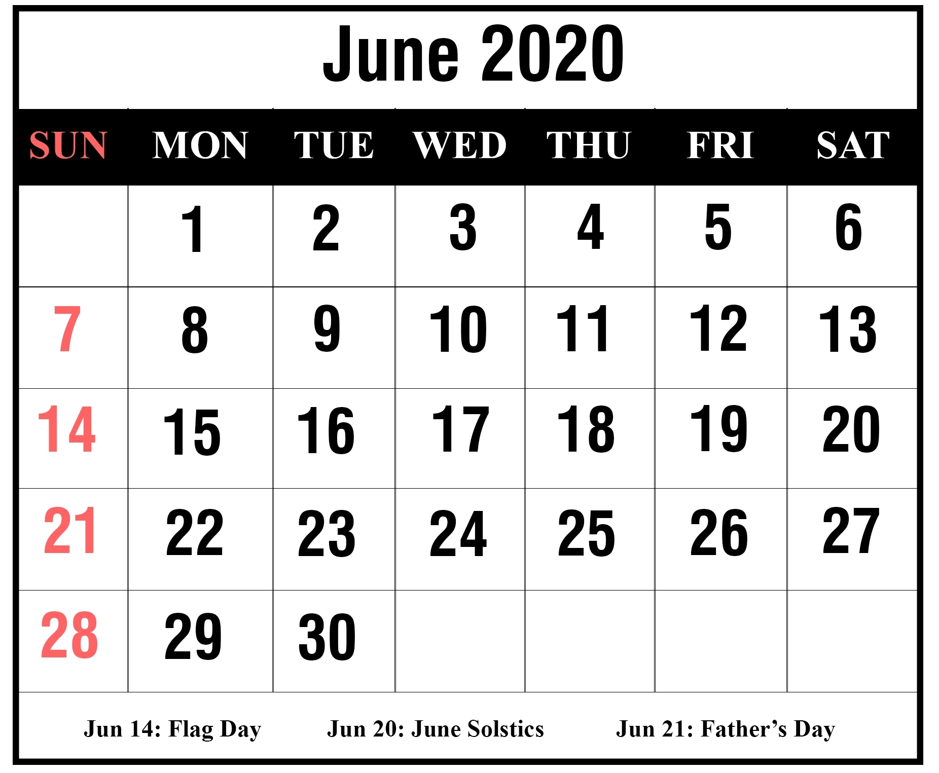 2020 Calendar With Space To Write Calendar Inspiration