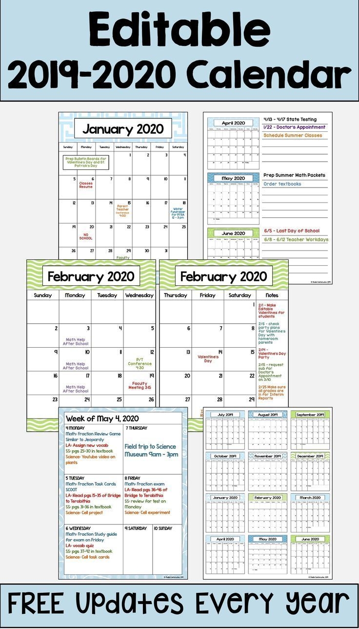 2020 calendar you can edit | calendar printables free