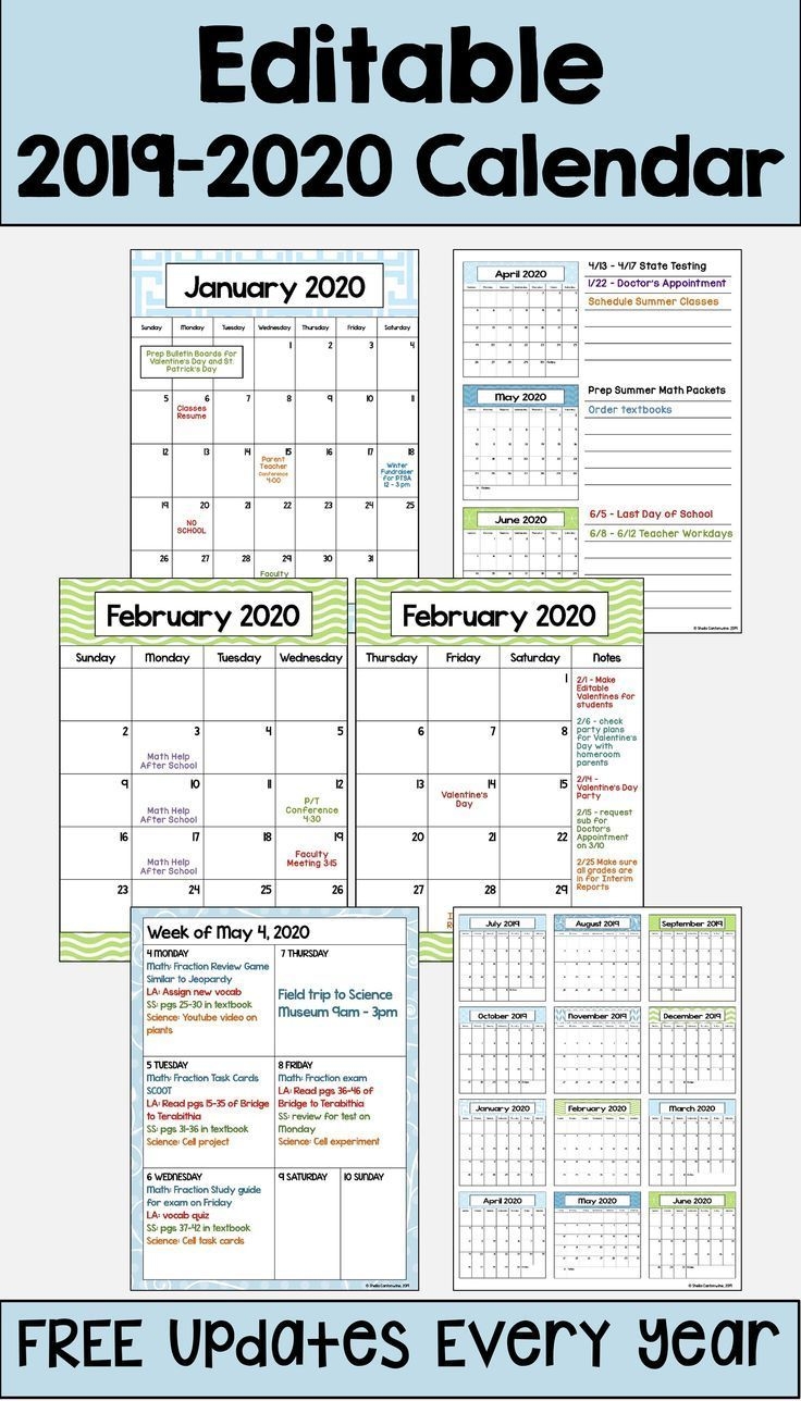 2020 Calendar You Can Edit | Calendar Printables Free