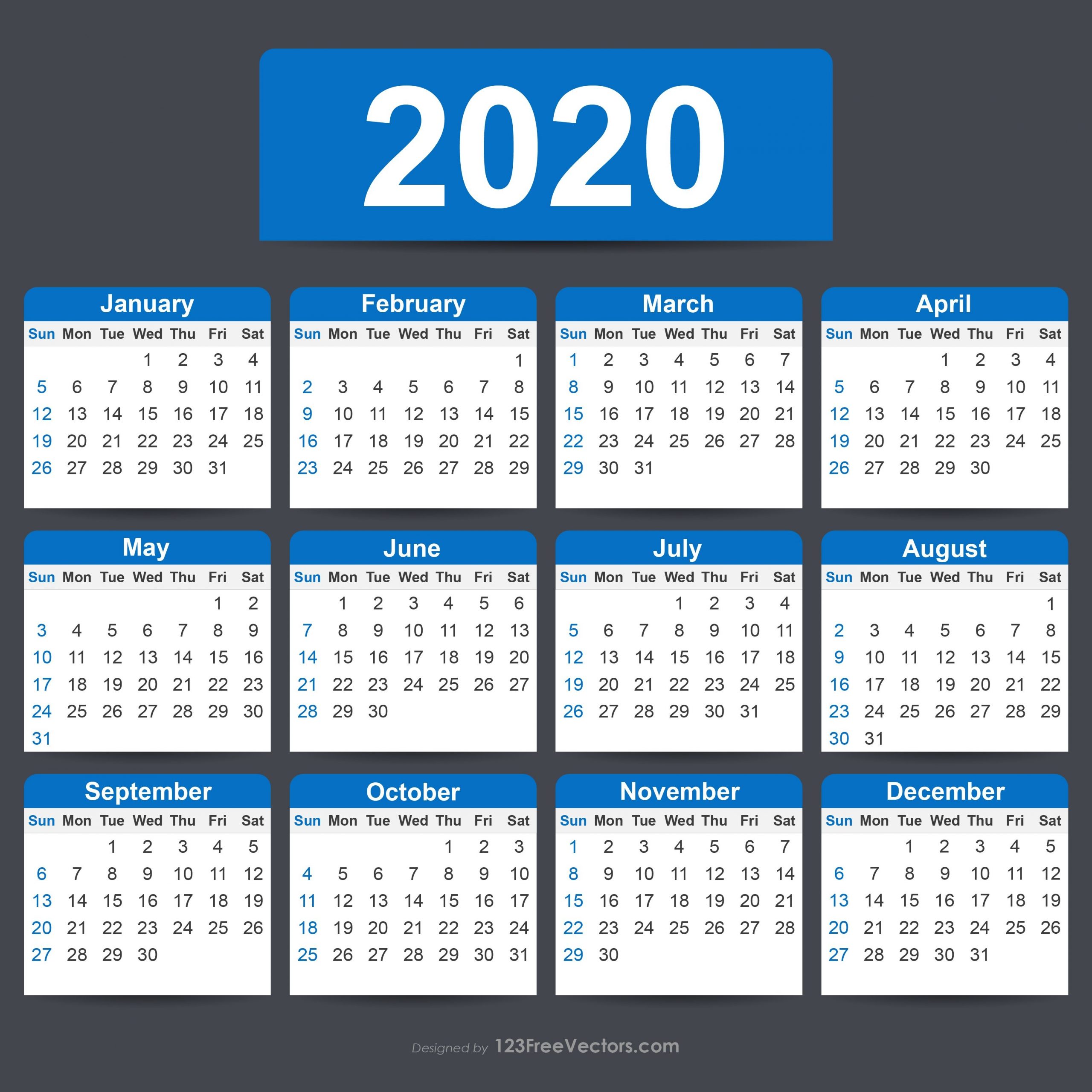 2020 calendar you can edit | calendar printables free
