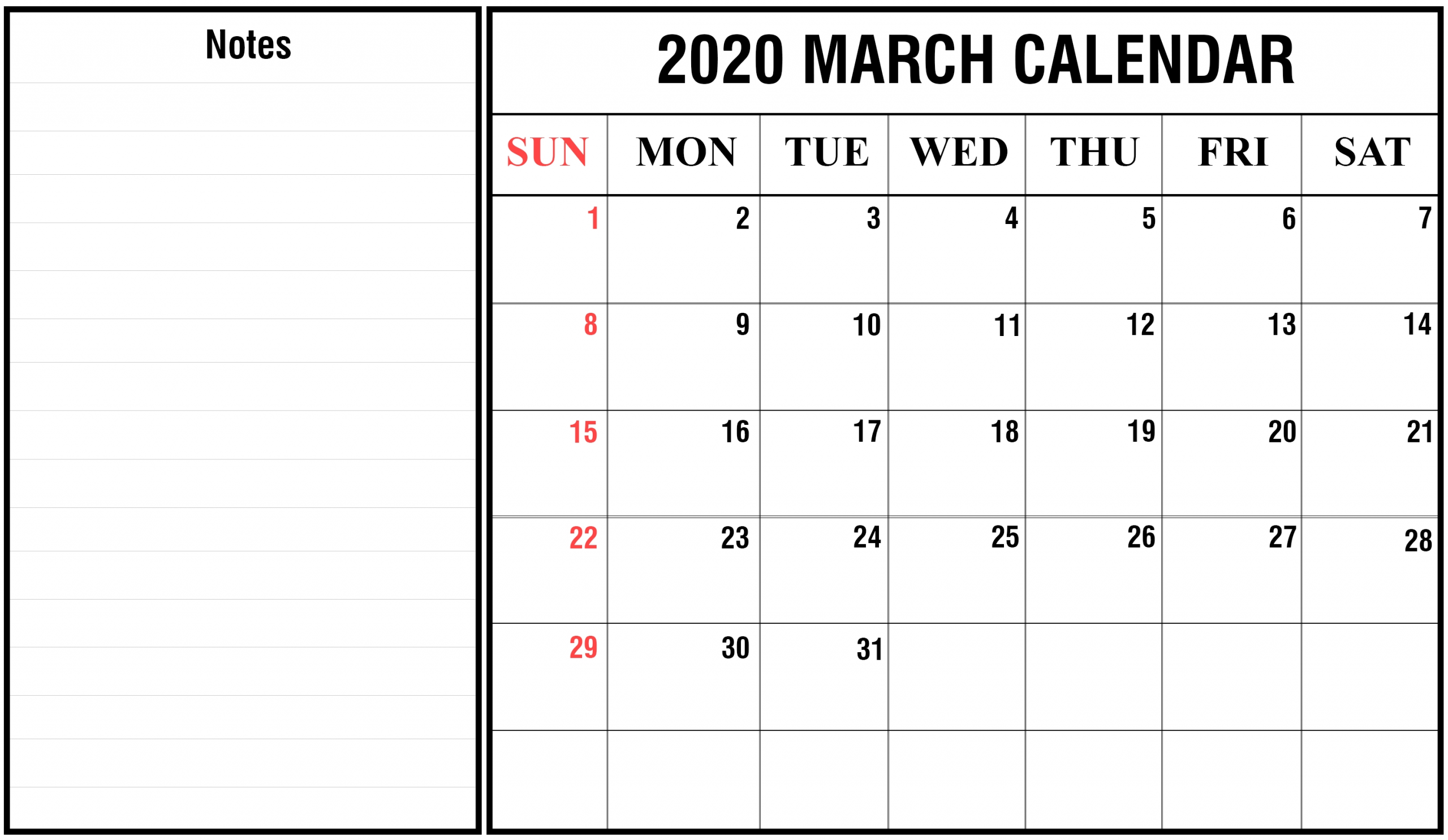 2020 calendar you can edit | calendar template printable