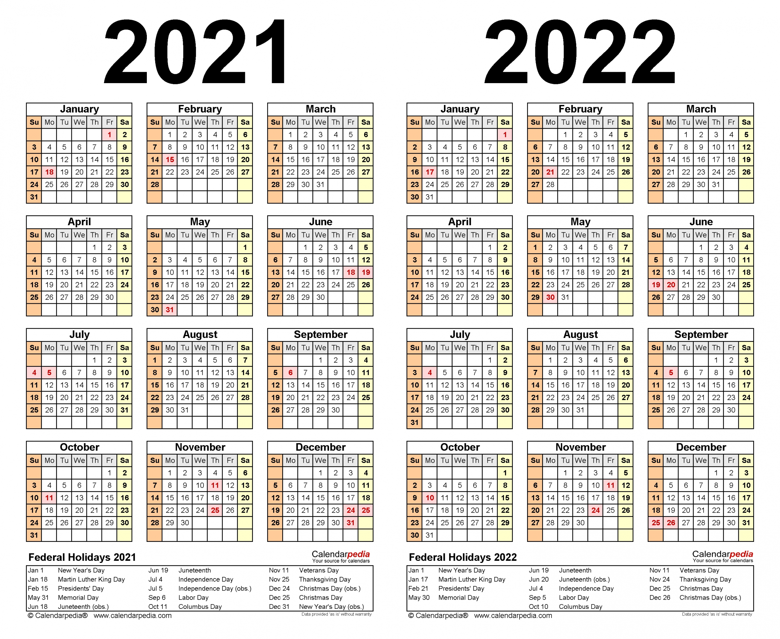 2021 2022 two year calendar free printable excel templates