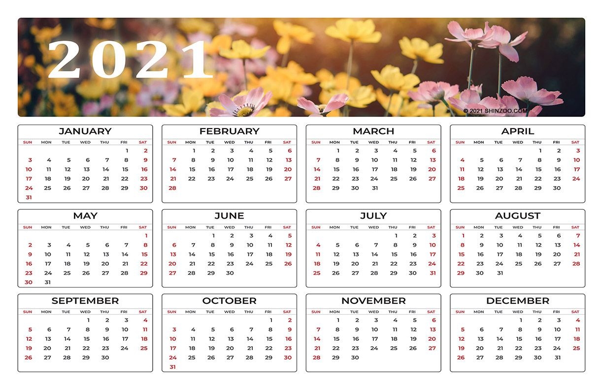 2021 Calendar 11×17 Printable Template: Small Village