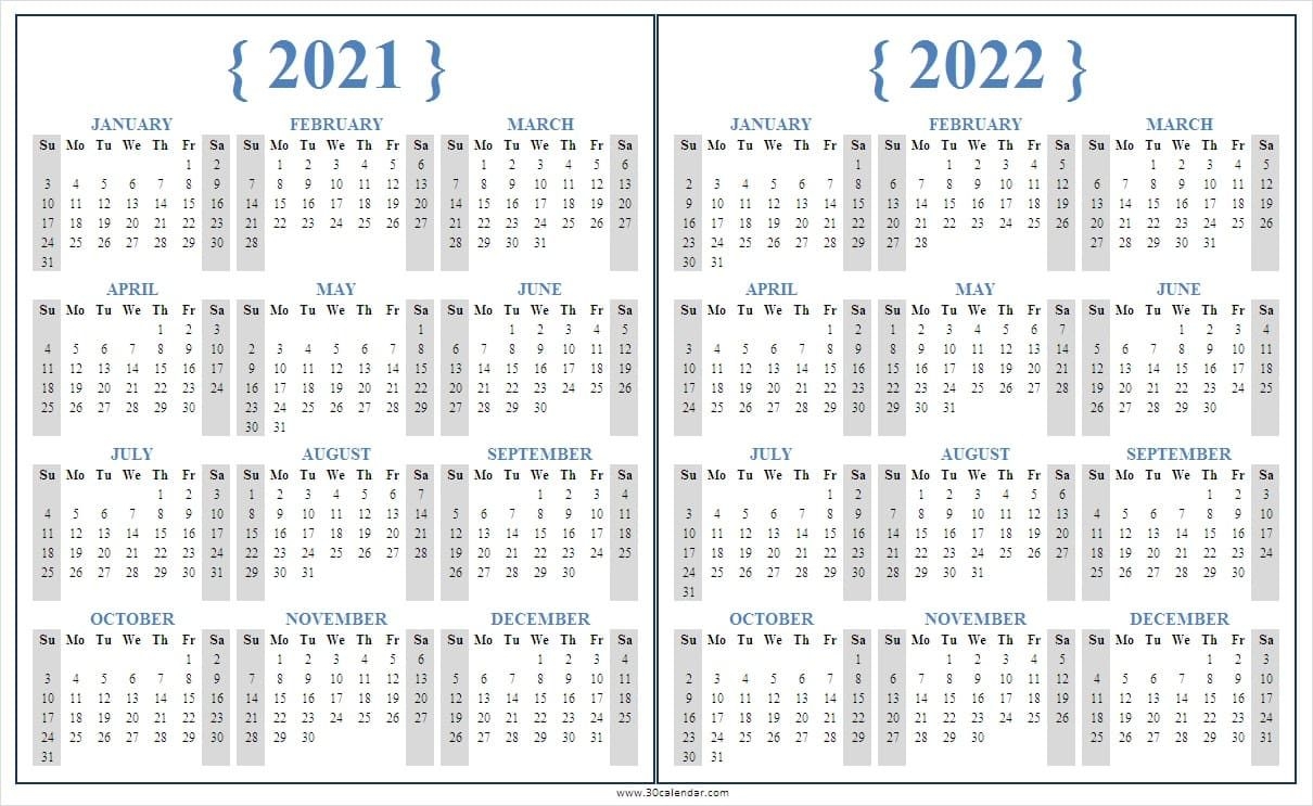 2021 calendar 2022 printable word free calendar template