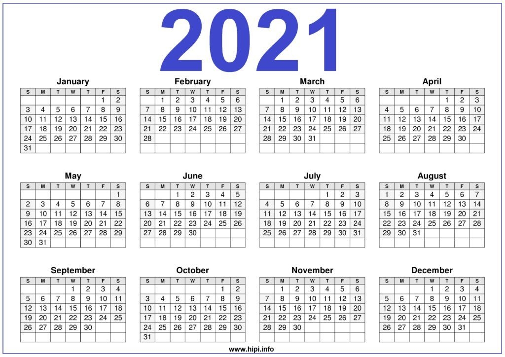 2021 Calendar Printable Free Free Download Hipi