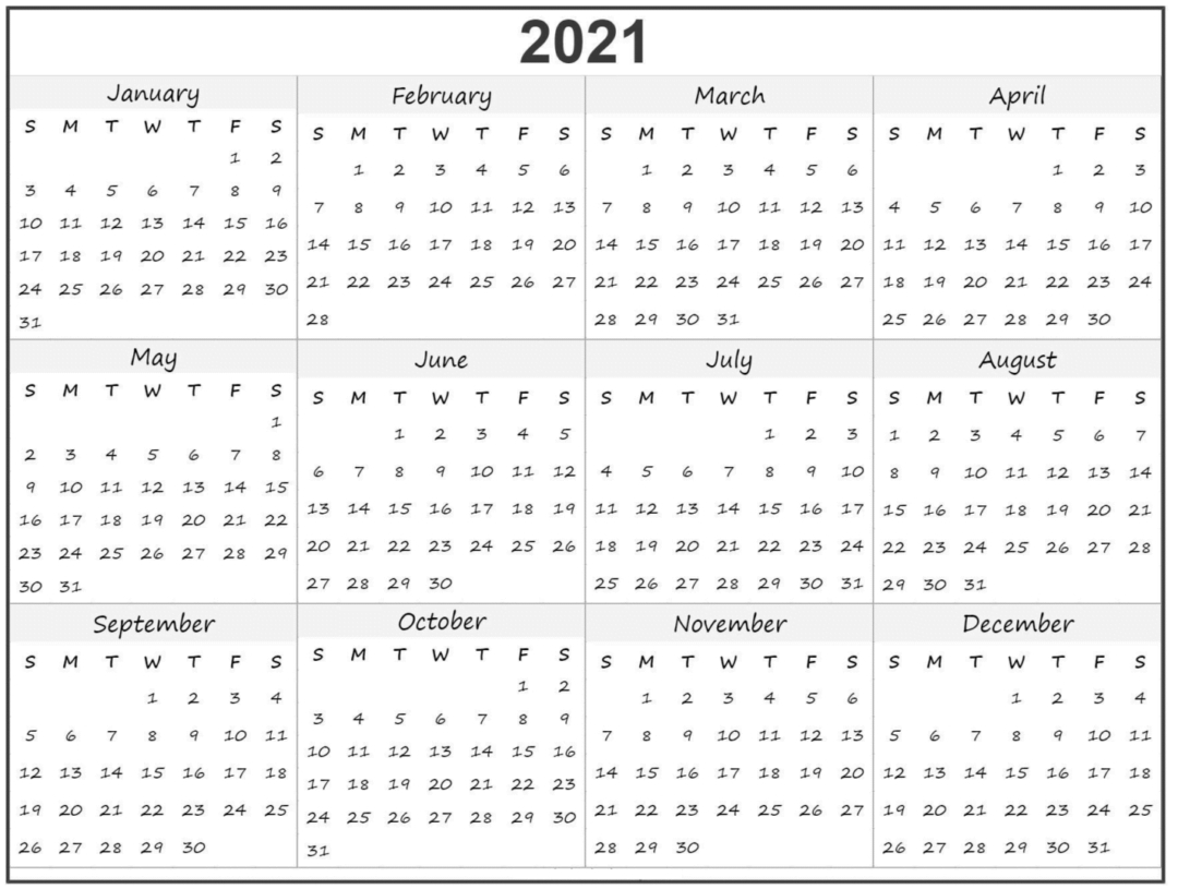 2021 Calendar Printable With Holidays Mycalendarlabs