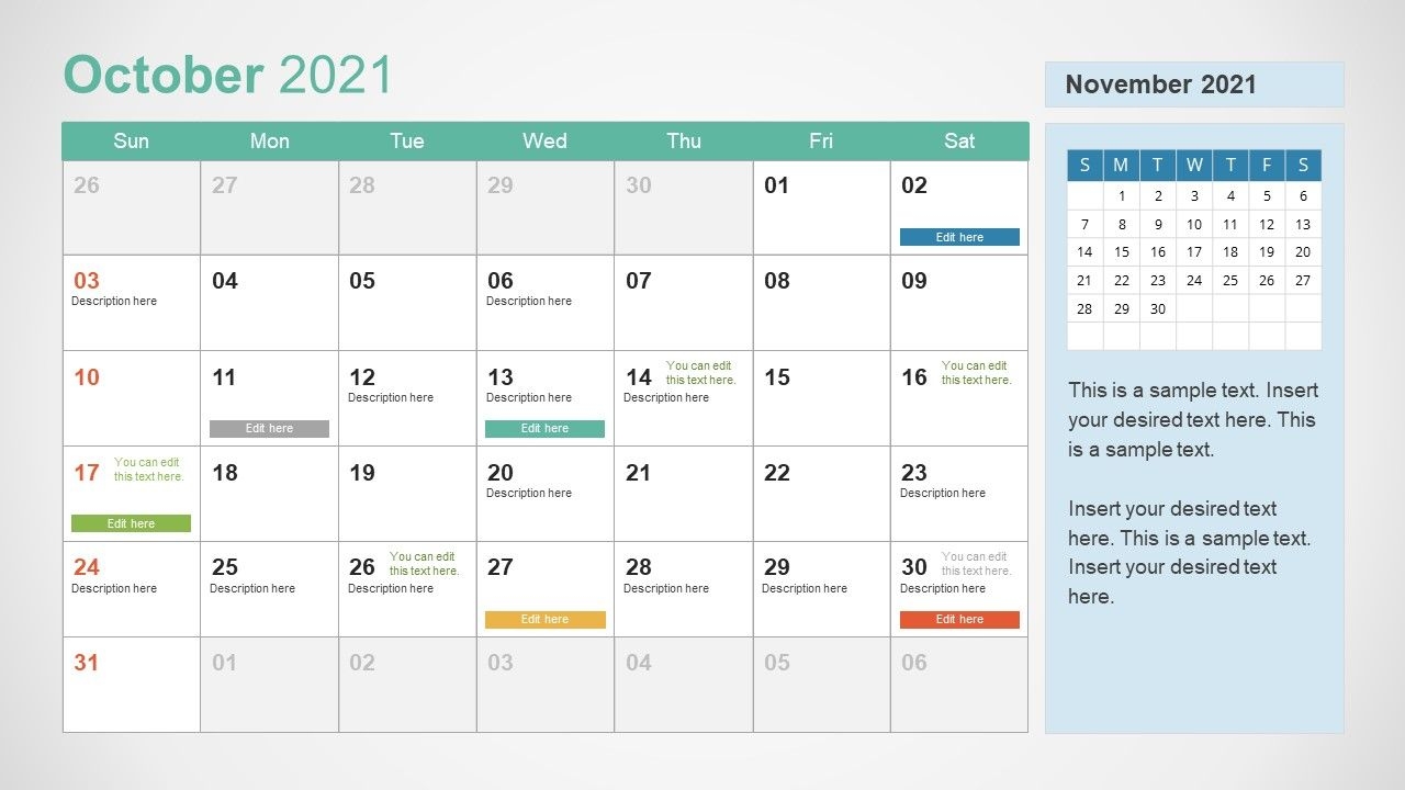 2021 calendar template october powerpoint slidemodel