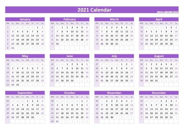 2021 calendar with week numbers calendar best