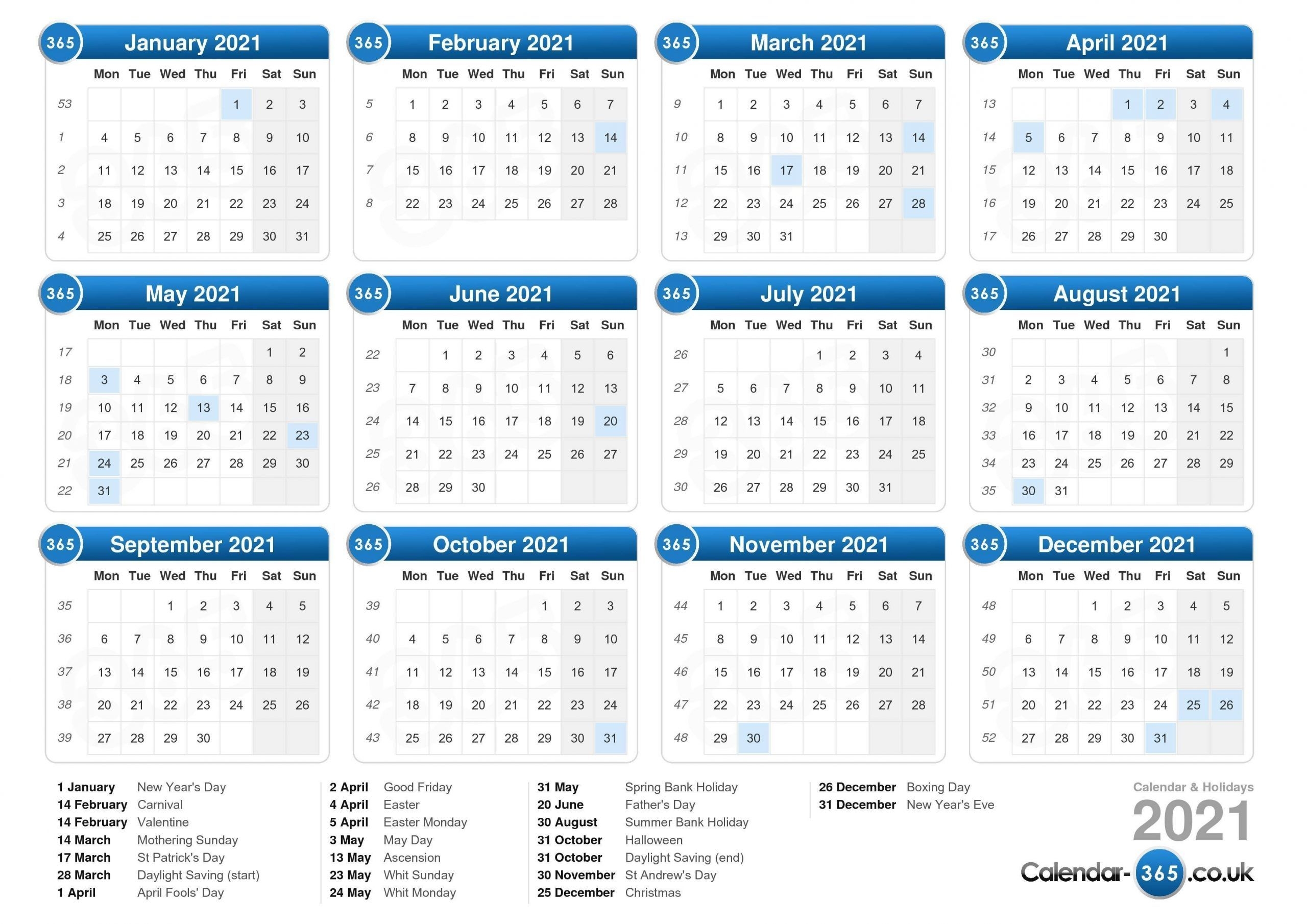 2021 calnderweek no excel | calendar template printable