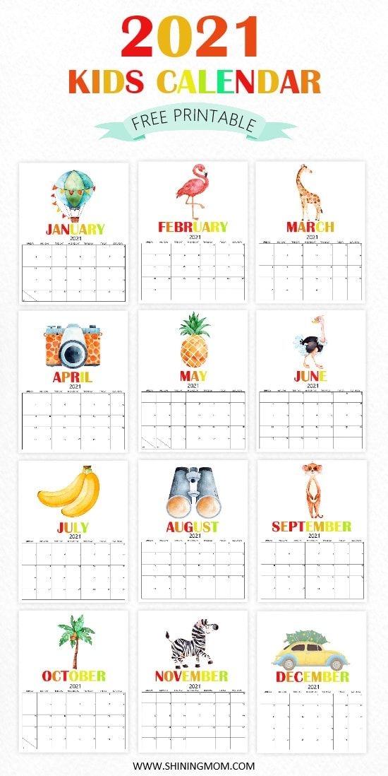2021 Free Printable Monthly Calendars Lolly Jane
