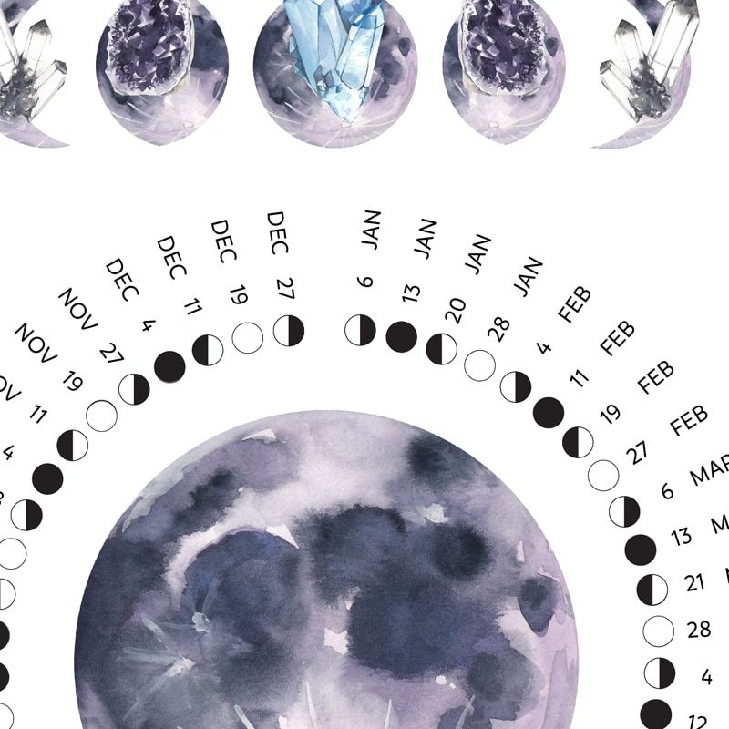 2021 moon phases calendar print 2021 calendar poster usa