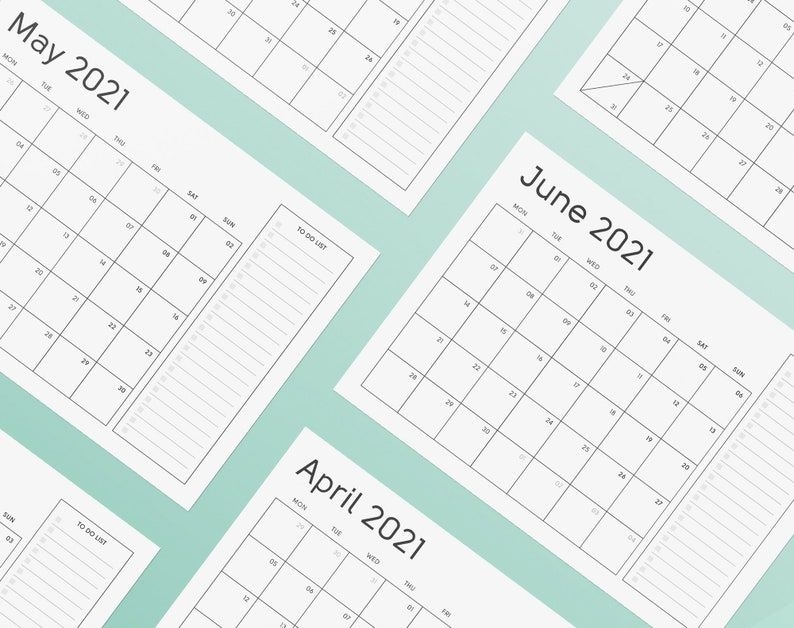 2021 Printable Calendar Sunday & Monday Start 2021 Monthly