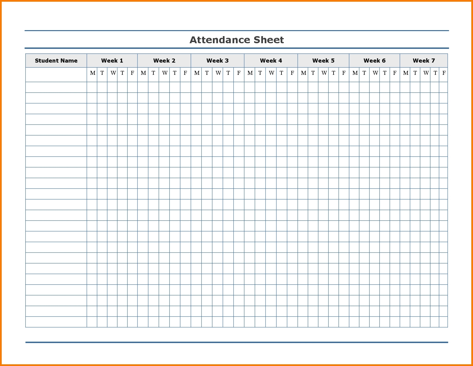 2021 Printable Free Attendance Tracker Template Calendar