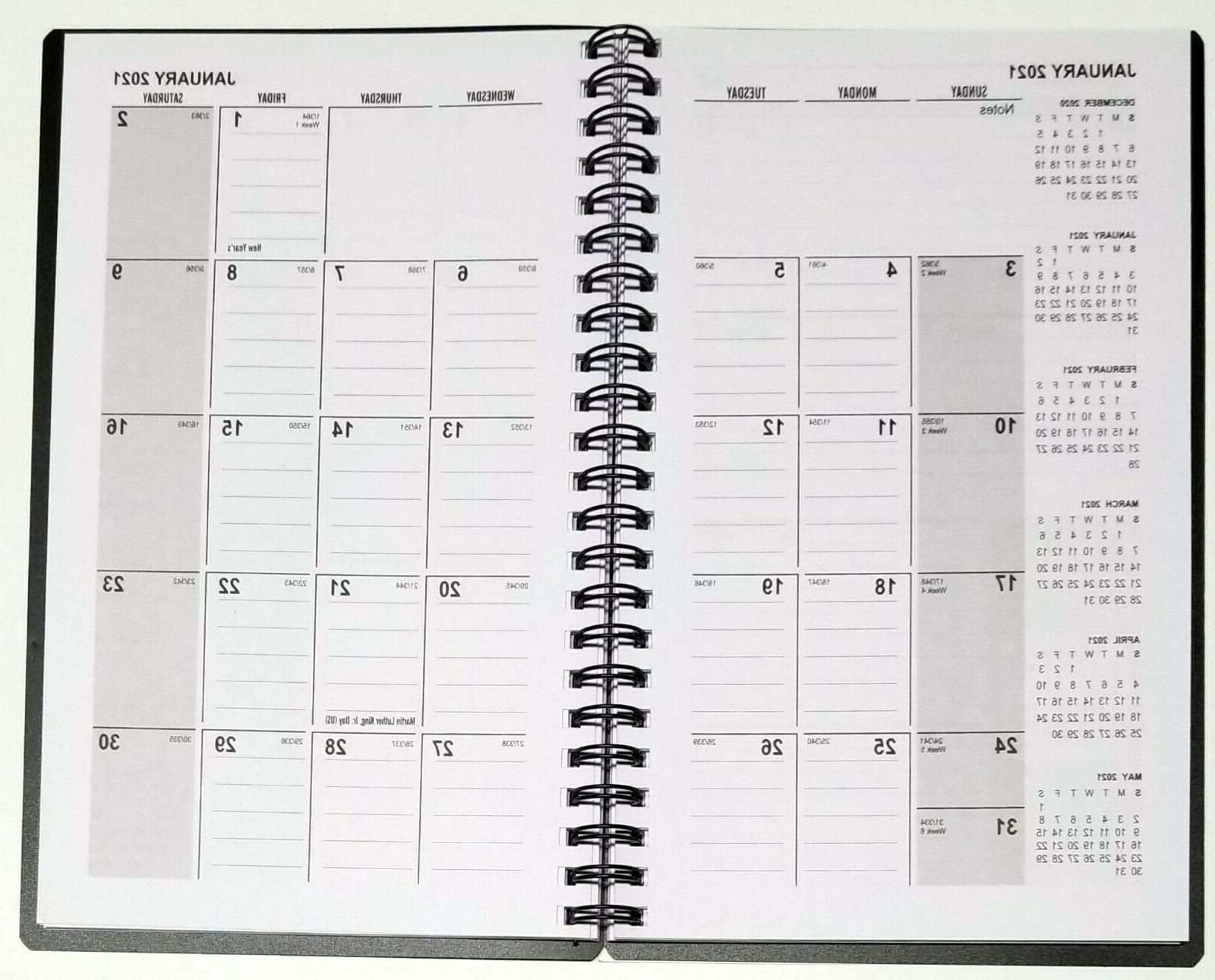 2021 weekly/monthly planner, calendar, agenda, organizer, 5&quot; x