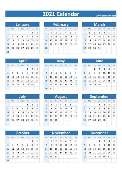 2021 yearly calendar calendar best