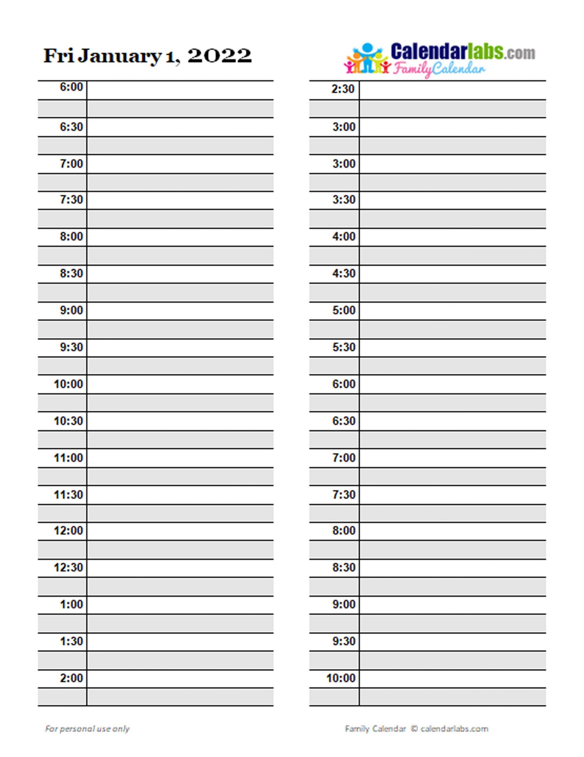 2022 daily planner template free printable templates