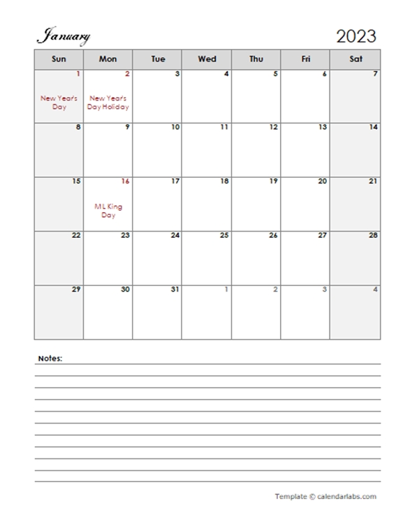 2023 calendar template large boxes free printable templates