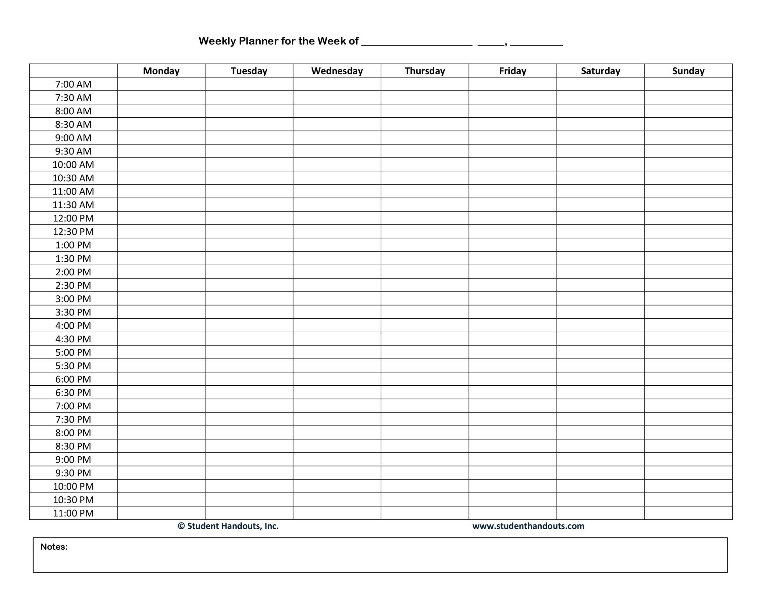 30 Minute Appointment Template Example Calendar Printable